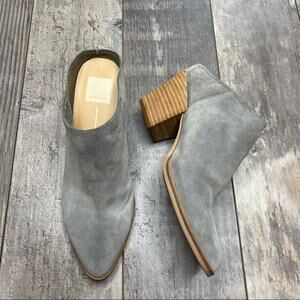 DOLCE VITA Raven Gray Suede Mule Bootie Heels 8.5